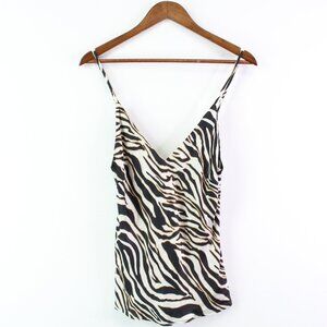 Chloe‎ Kristyn Camille Zebra Print Double V Satin Cami Size S